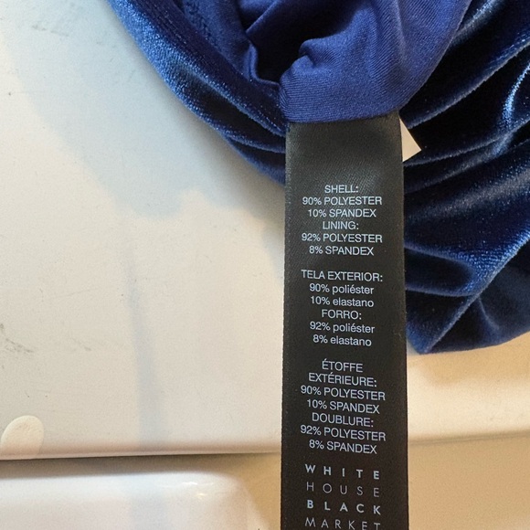 White House Black Market -- Off-the-shoulder blue velvet top - Size small - Picture 11 of 13